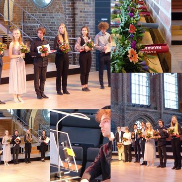 Eine Collage aus mehreren Bildern mit verschiedenen Personen die Preise bekommen